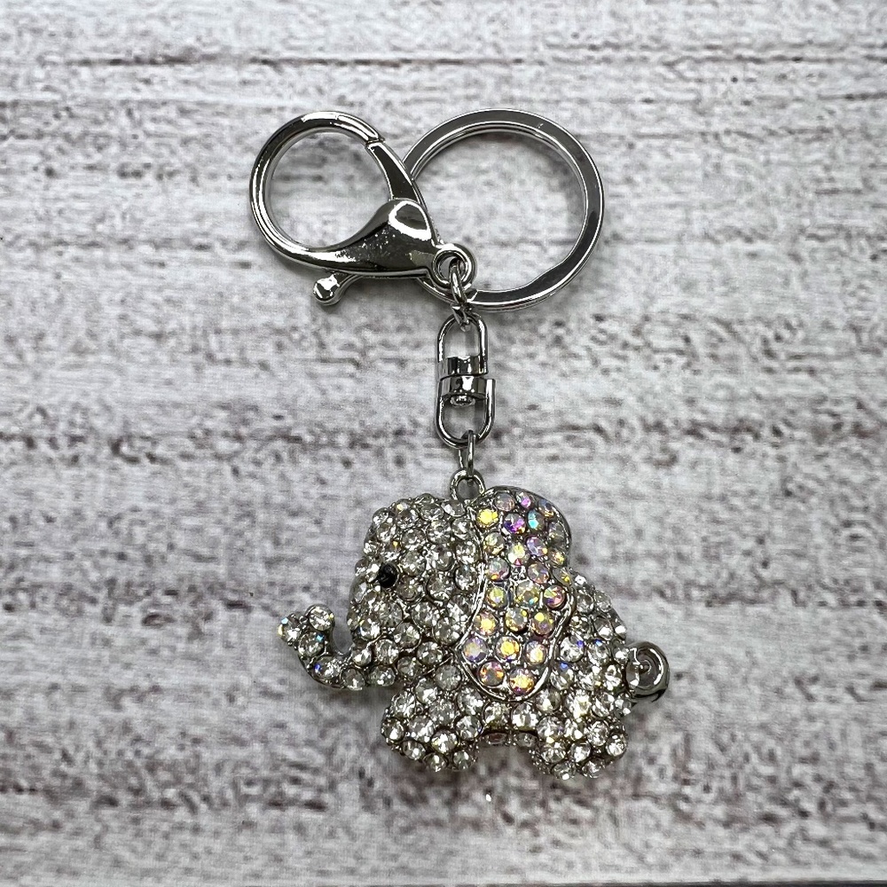 🟣U pick-3 for $25🟣 Austrian Crystal, Enameled Baby Elephant Keychain (4113384)